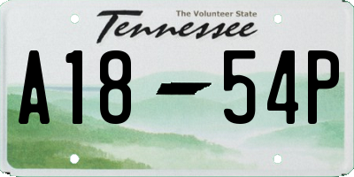 TN license plate A1854P