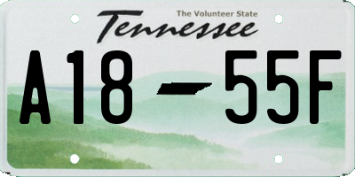 TN license plate A1855F