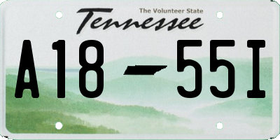 TN license plate A1855I