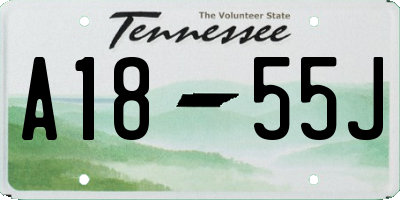TN license plate A1855J