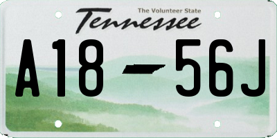TN license plate A1856J