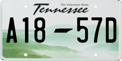 TN license plate A1857D