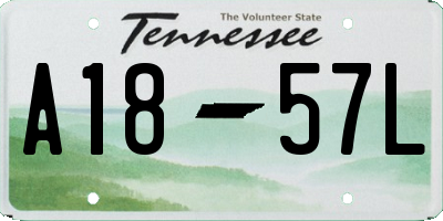 TN license plate A1857L