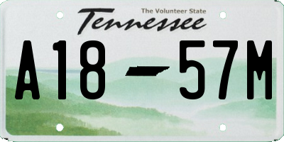 TN license plate A1857M
