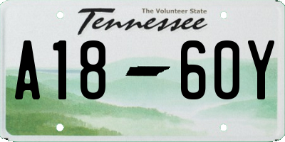 TN license plate A1860Y