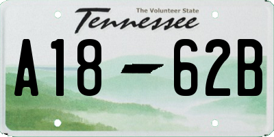 TN license plate A1862B
