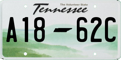 TN license plate A1862C