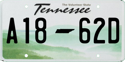 TN license plate A1862D