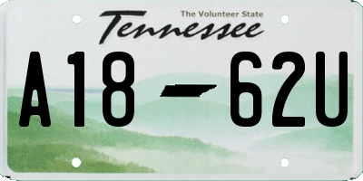 TN license plate A1862U