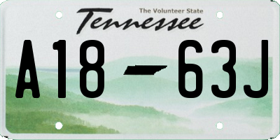 TN license plate A1863J