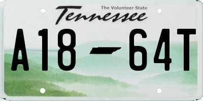 TN license plate A1864T