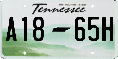 TN license plate A1865H