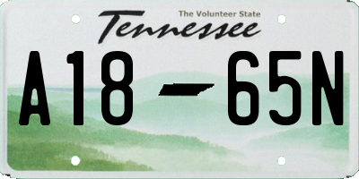 TN license plate A1865N