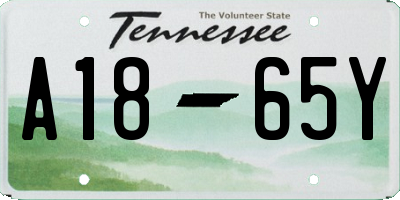 TN license plate A1865Y