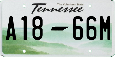 TN license plate A1866M