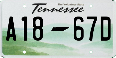TN license plate A1867D
