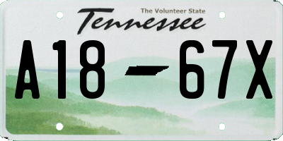 TN license plate A1867X