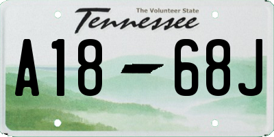 TN license plate A1868J