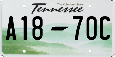 TN license plate A1870C