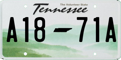TN license plate A1871A