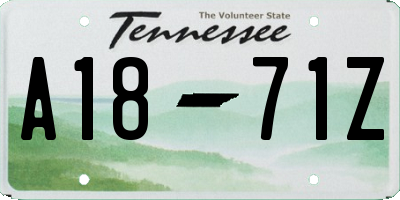 TN license plate A1871Z
