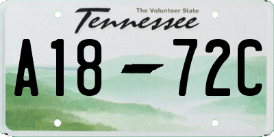TN license plate A1872C