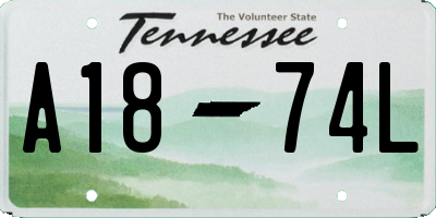TN license plate A1874L