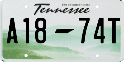 TN license plate A1874T