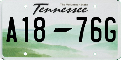 TN license plate A1876G