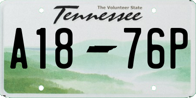 TN license plate A1876P
