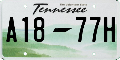 TN license plate A1877H