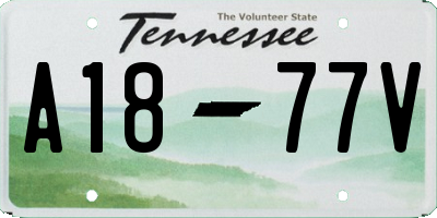 TN license plate A1877V