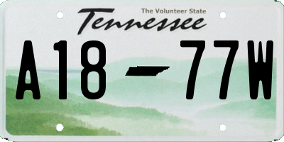 TN license plate A1877W