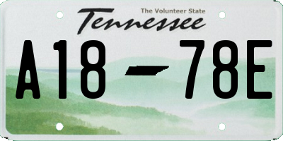 TN license plate A1878E