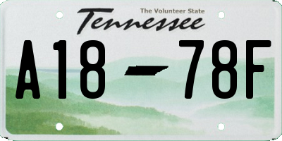 TN license plate A1878F