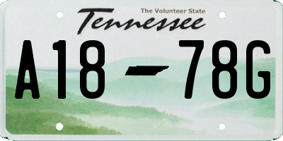 TN license plate A1878G