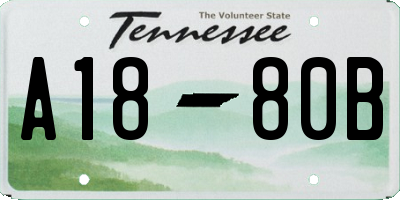 TN license plate A1880B