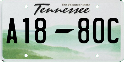 TN license plate A1880C
