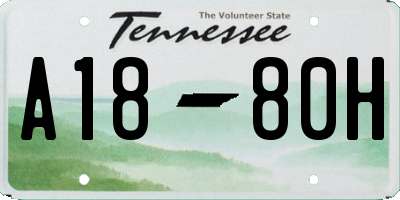 TN license plate A1880H