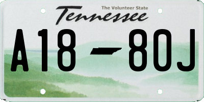 TN license plate A1880J
