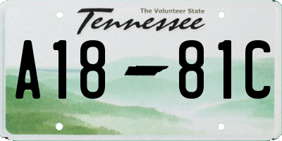 TN license plate A1881C