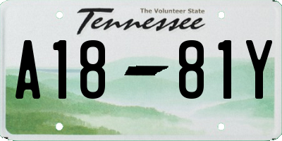 TN license plate A1881Y