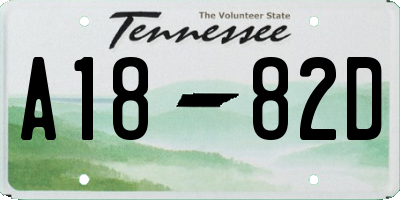 TN license plate A1882D