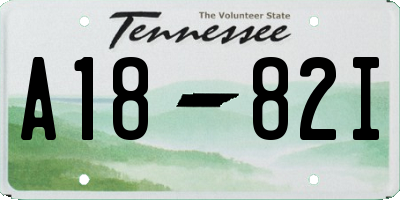 TN license plate A1882I