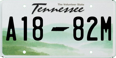 TN license plate A1882M