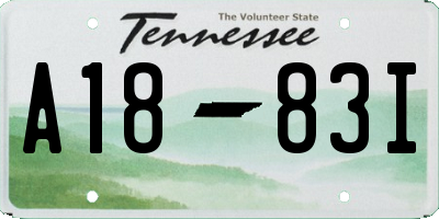 TN license plate A1883I