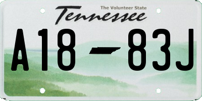 TN license plate A1883J