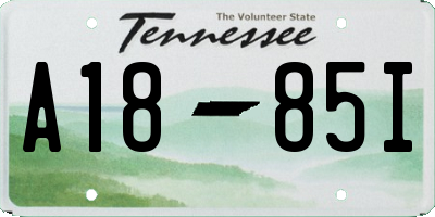 TN license plate A1885I