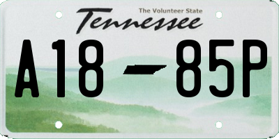 TN license plate A1885P