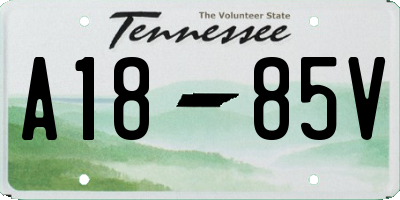 TN license plate A1885V
